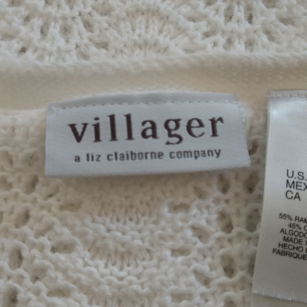 Villager by Liz Claiborne Long Sleeve Open Knit Sweater Size S - Picture 6 of 9